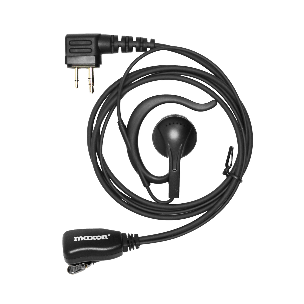 Maxon MA-819X Earhook Speaker – Lapel Mic, PTT, MBR-400 Series Compatible