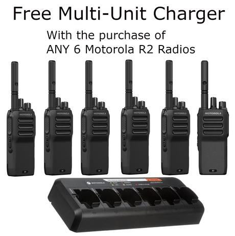 Motorola MOTOTRBO R2 Two-Way Radio Bundle: 6 Radios + Free Multi-Unit Charger – A Deal You Can’t Miss!